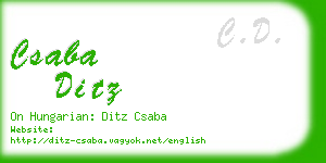 csaba ditz business card